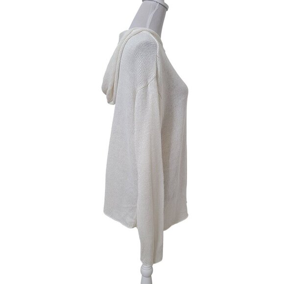 Gap Size XL Off-White Knit Hooded Sweater. Linen Blend. Excellent Used Condition - Picture 5 of 10